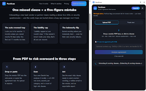 PactScan — Vendor Agreement Risk Scanner screenshot
