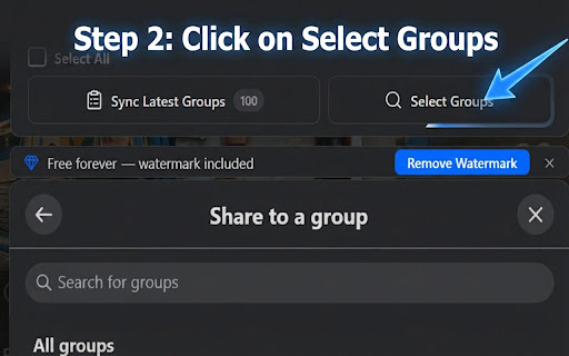 Share Post to Multiple Facebook™ Groups | Multiple Group Share Assistant screenshot