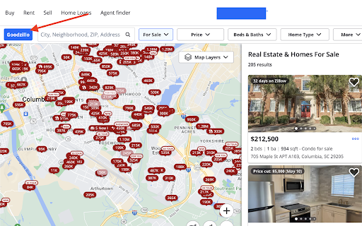Goodzillo Explorer - Zillow data export to Excel screenshot