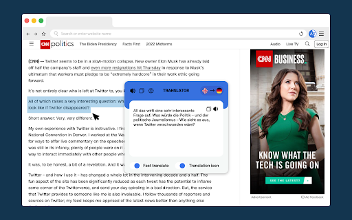 Quick Translate: Reading & writing translator screenshot