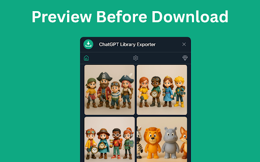 ChatGPT Library Exporter - Download ChatGPT Image Data screenshot