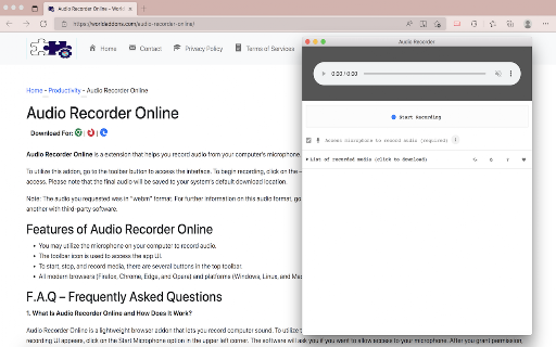 Audio Recorder Online screenshot