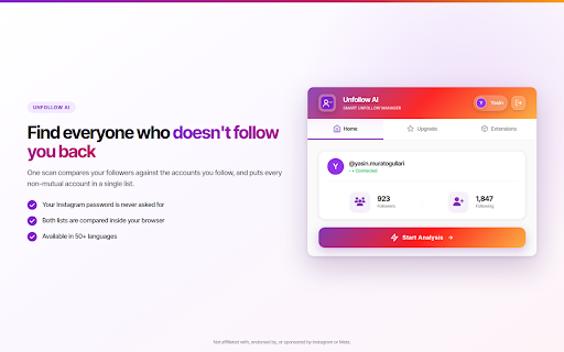 Unfollow AI - Followers & Unfollowers Tracker screenshot