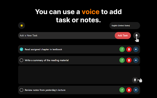 ToDoList for Chrome | by voice screenshot