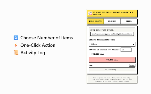 IG Mass Unlikes, Remove Comments & Reposts screenshot