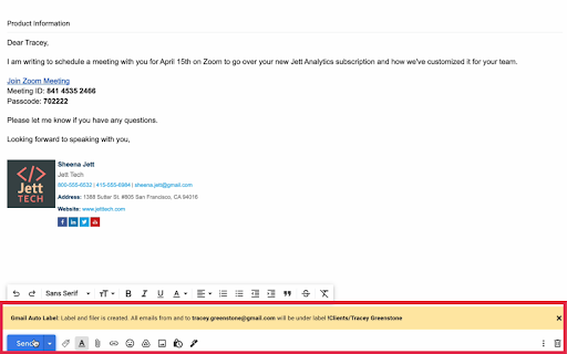 Auto Label for Google Gmail™ by cloudHQ screenshot