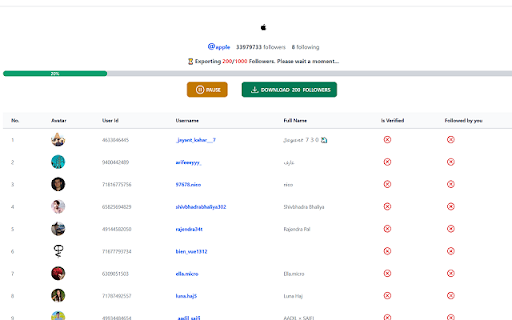 SocialFo - Social Follower Export Tool screenshot