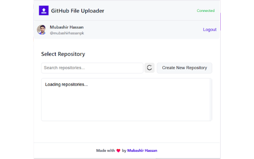 GitHub File Uploader screenshot