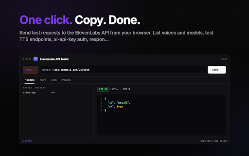 ElevenLabs API Tester - Test Voice and TTS API Requests screenshot