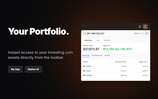 My Watchlist: Quick View for Investing Portfolio screenshot