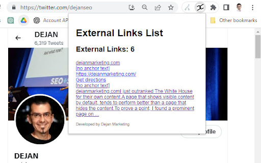 External Links screenshot