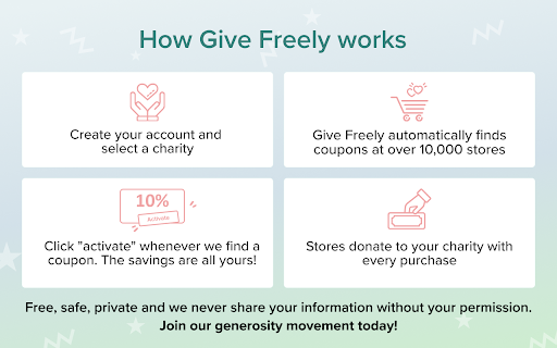 Give Freely: You Save, We Give, Charities Win screenshot