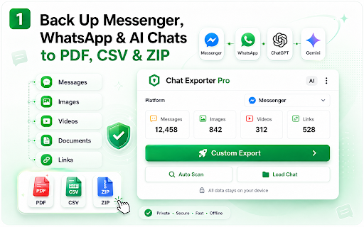 Chat Exporter Pro - Save Messenger & AI Chats screenshot