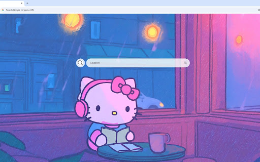 Hello Kitty Lofi Cafe Rainy Evening Live Wallpaper screenshot