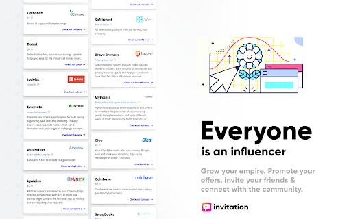 Invitation ← referral & coupon codes screenshot
