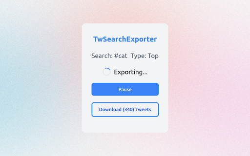 TwSearchExporter - Export Twitter Search Results screenshot