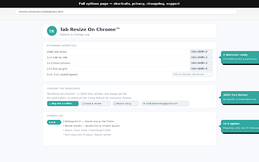 Tab Resize On Chrome™ screenshot