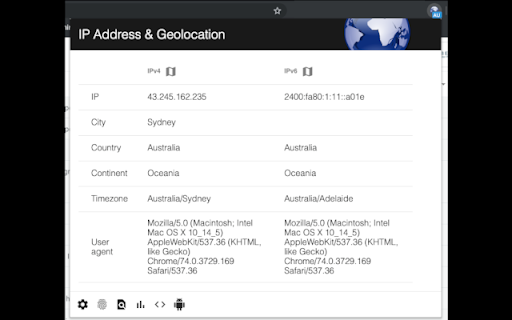 IP Address & Geolocation screenshot