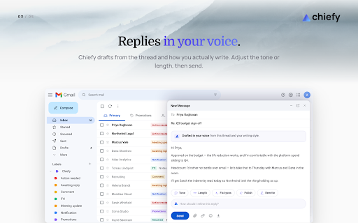 Chiefy - AI Email Assistant screenshot