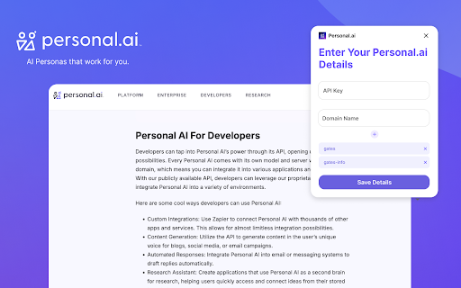 Personal AI Extension screenshot