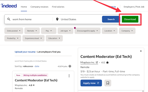 Jobs Scraper for Indeed screenshot
