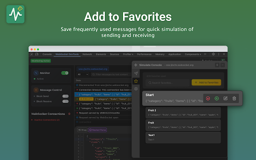 WebSocket DevTools screenshot