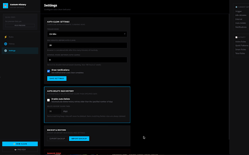 Custom History — Auto Clean screenshot
