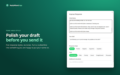 Reply Wizard for WhatsApp: AI Replies, Voice to Text & Summaries screenshot