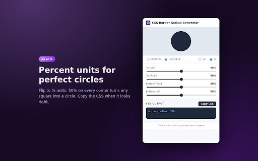 CSS Border Radius Generator screenshot