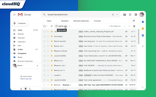 Gmail Tabs by cloudHQ screenshot