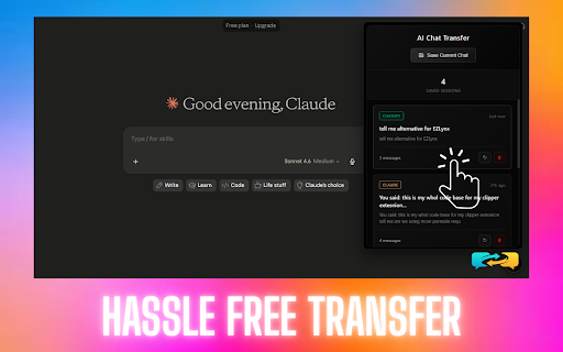 AI Chat Transfer – Export, Import, Continue Conversations Across All AI screenshot