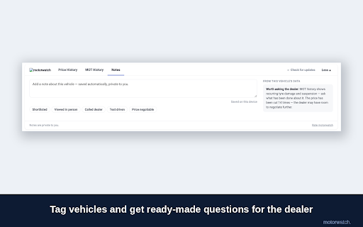 Motorwatch - car price tracker screenshot