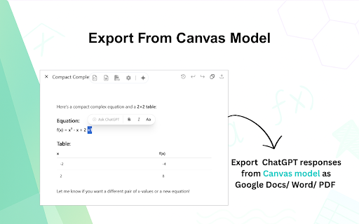 Convert ChatGPT to Google Doc, Microsoft Word, PDF screenshot