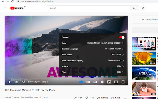 Speak Subtitles for YouTube screenshot