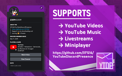 YouTubeDiscordPresence screenshot