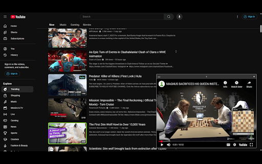 Improved YouTube Miniplayer screenshot