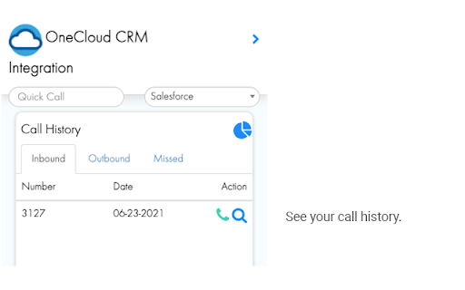 OneCloud CRM Integration screenshot