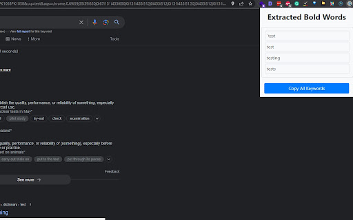 Google Bold Extractor screenshot