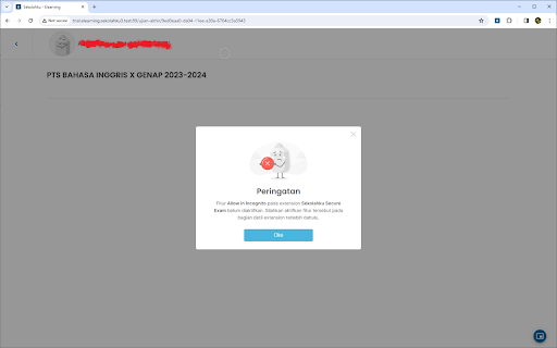 Sekolahku Secure Exam screenshot