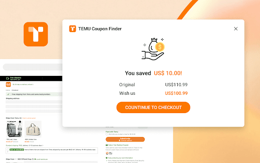 Temu Coupon Finder screenshot