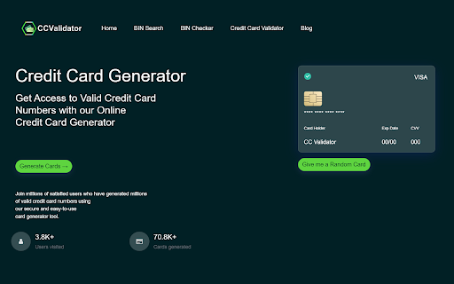 CCValidator - Credit Card Generator screenshot
