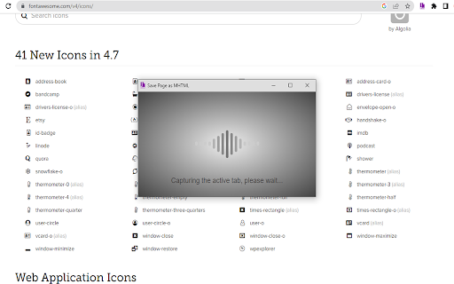 Save Page as MHTML screenshot