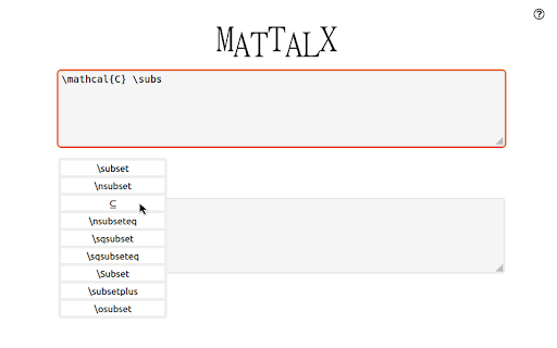 MatTalX - Write math symbols screenshot