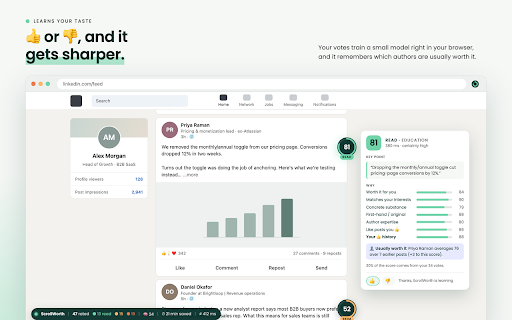 ScrollWorth: read what's worth it on LinkedIn screenshot