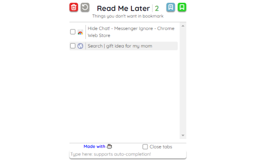 Read Me Later - Save Tabs to Read List screenshot