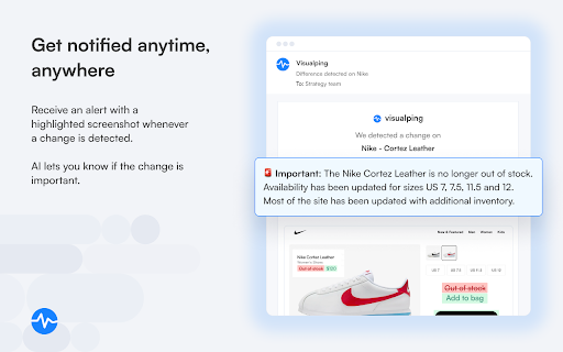 Visualping: Website change detection, monitoring and alerts screenshot