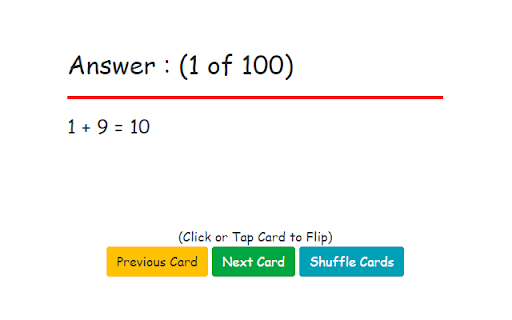 Flash Cards : Addition screenshot
