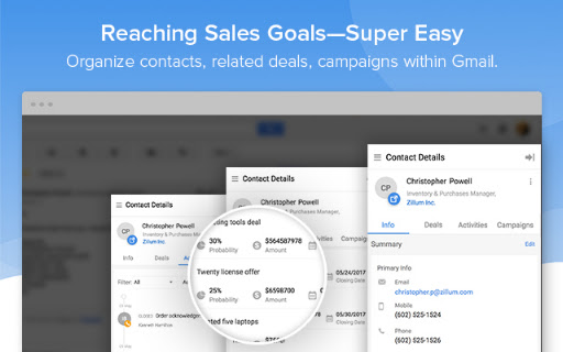 Zoho CRM for Gmail screenshot