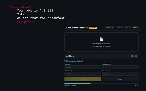 XML Stream Parser screenshot