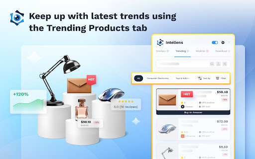 Intellens - Search Products by Image on AliExpress, Amazon screenshot